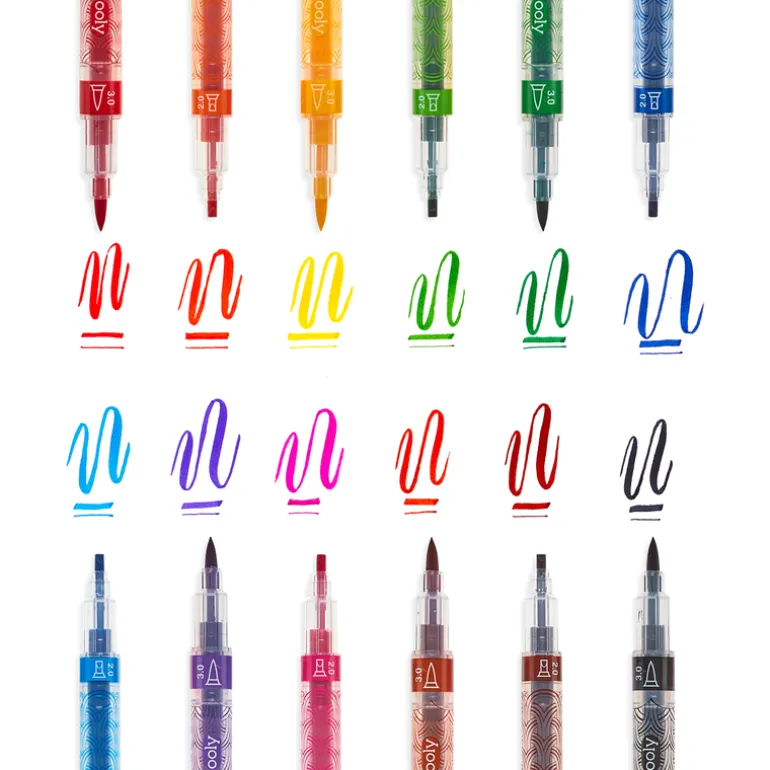 Ooly Calligraphy Duo Chisel & Brush Tip Markers: Set of 12