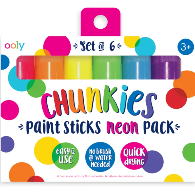 Ooly Chunkies Paint Sticks- Neon Pack: Set of 6