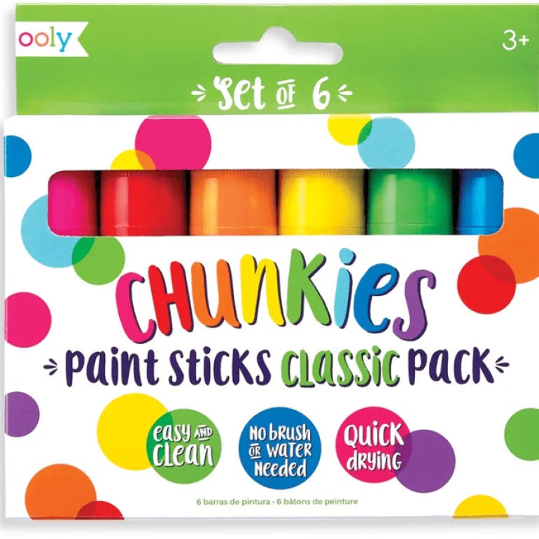 Ooly Chunkies Paint Sticks- Classic Pack: Set of 6