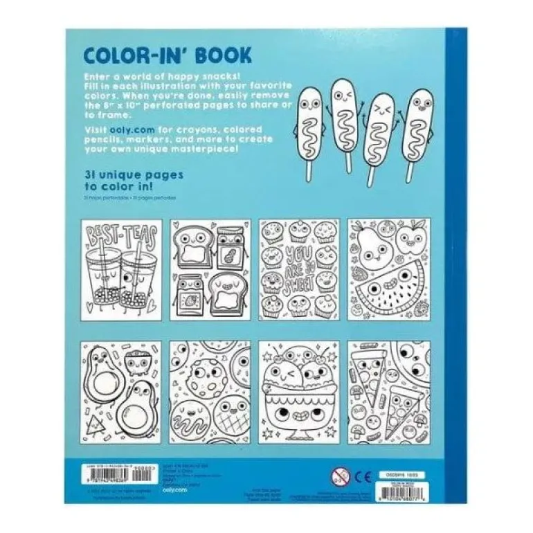 Ooly Color-In' Book: Happy Snacks