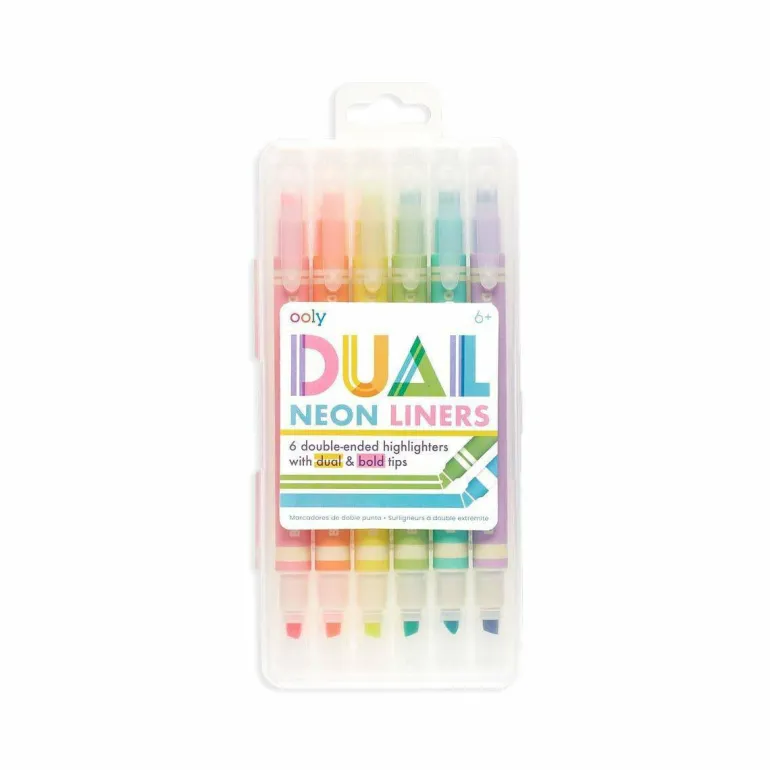 Ooly Dual Liner Double-Ended Highlighters - Set of 6