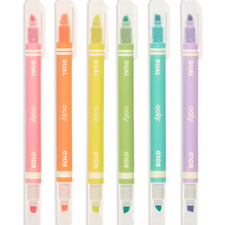 Ooly Dual Liner Double-Ended Highlighters - Set of 6