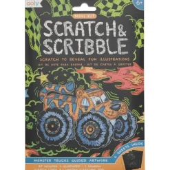 Ooly Mini Scratch & Scribble Art Kit- Monster Truck