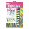 Ooly Paintology Acrylic Paints + 2 Brushes - Pastel Colors