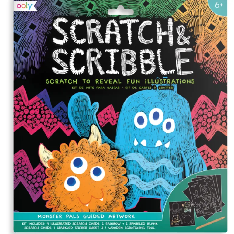 Ooly Scratch & Scribble Art Kit- Monster Pals