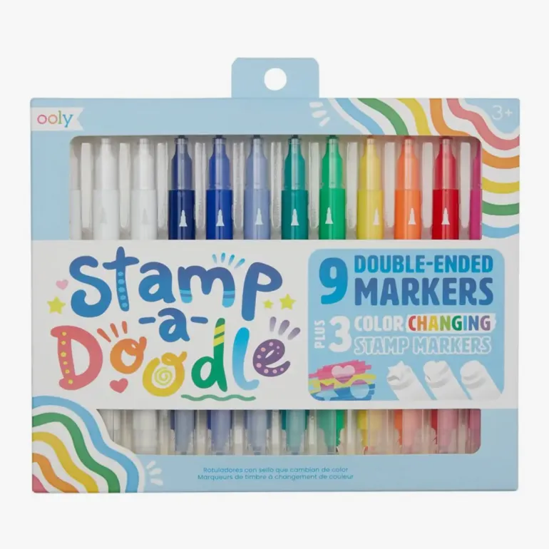 Ooly Stamp-A-Doodle Double Ended Markers- Set of 12
