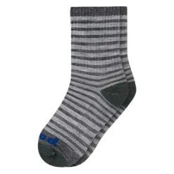 Pacas Kids' Crew Socks - Charcoal/ Gray Stripes