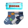Pacas Toddler Gripper Socks 3 Pack- Smile/ Camo