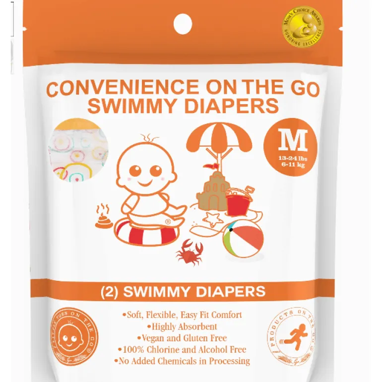 Products on the Go- Medium Little Toes Natural Disposable Swimmy Diapers 2 Pack