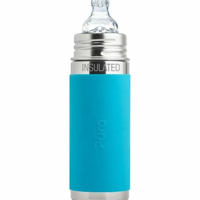 Pura Insulated Sippy Cup w/ Sleeve - Aqua