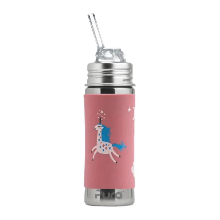 Pura Non-Insulated Kiddo Straw Cup w/ Sleeve - Unicorn