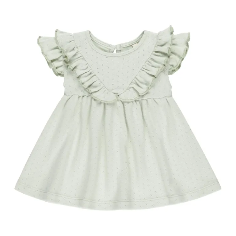 Quincy Mae Sleeveless Ruffle V Dress - Mint