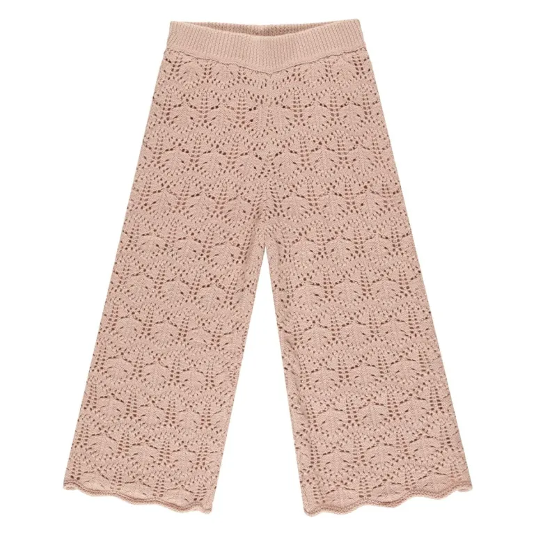 Rylee + Cru Crochet Knit Pant - Rose