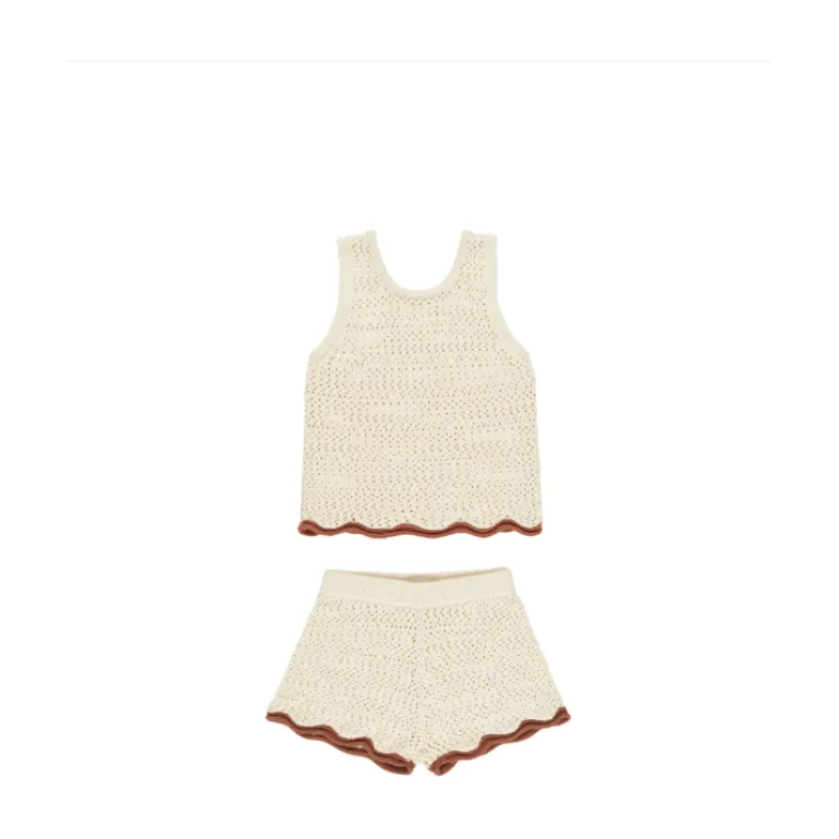Rylee + Cru Crochet Tank Set- Natural