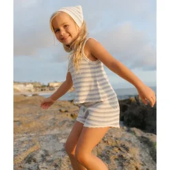 Rylee + Cru Crochet Tank Set- Blue Stripe