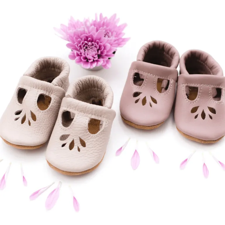 Starry Knight Lotus T-Strap Shoe- Dusty Rose