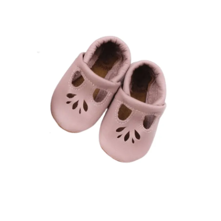 Starry Knight Lotus T-Strap Shoe- Dusty Rose