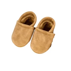Starry Knight Warm Neutrals Loafer Leather Baby Booties - Sahara