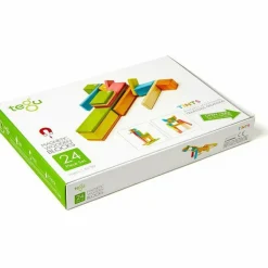 Tegu 24 Piece Magnetic Wooden Block Set: Tints