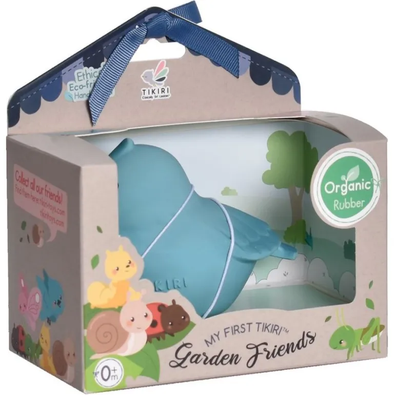 Tikiri Bird Natural Teether, Rattle & Bath Toy