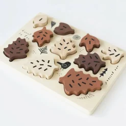 Wee Gallery Wooden Tray Puzzle - Count to 10 Leaves
