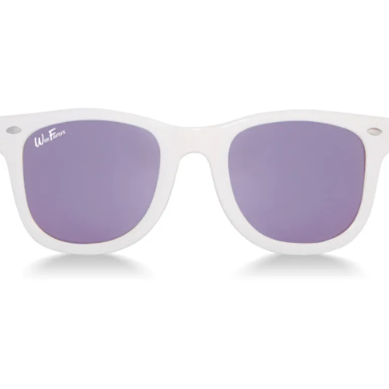 WeeFarers Polarized Sunglasses - White w/ Purple